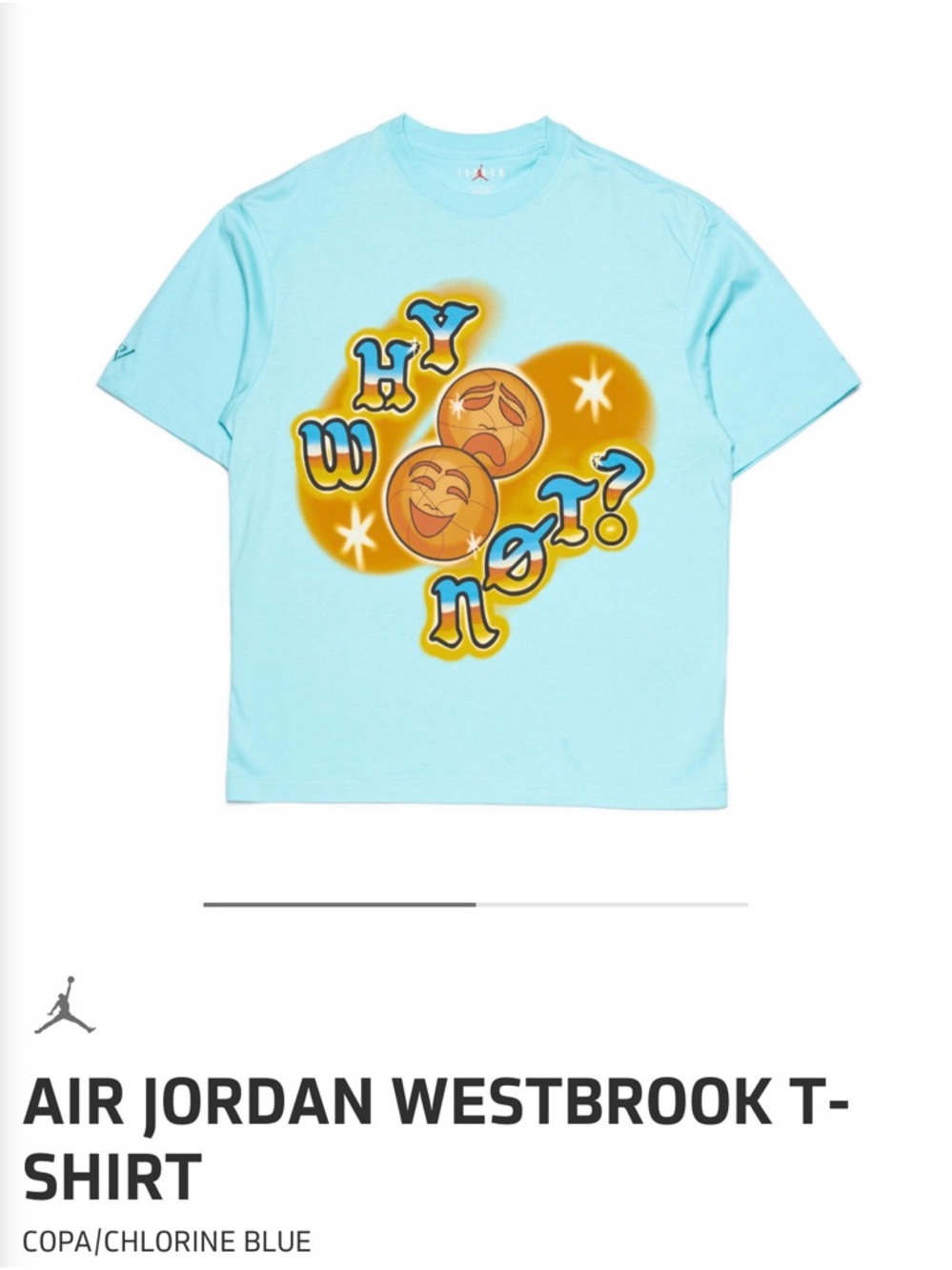 Jordan Kids Short Sleeve Tee in Chlorine Blue with Yellow Graphic